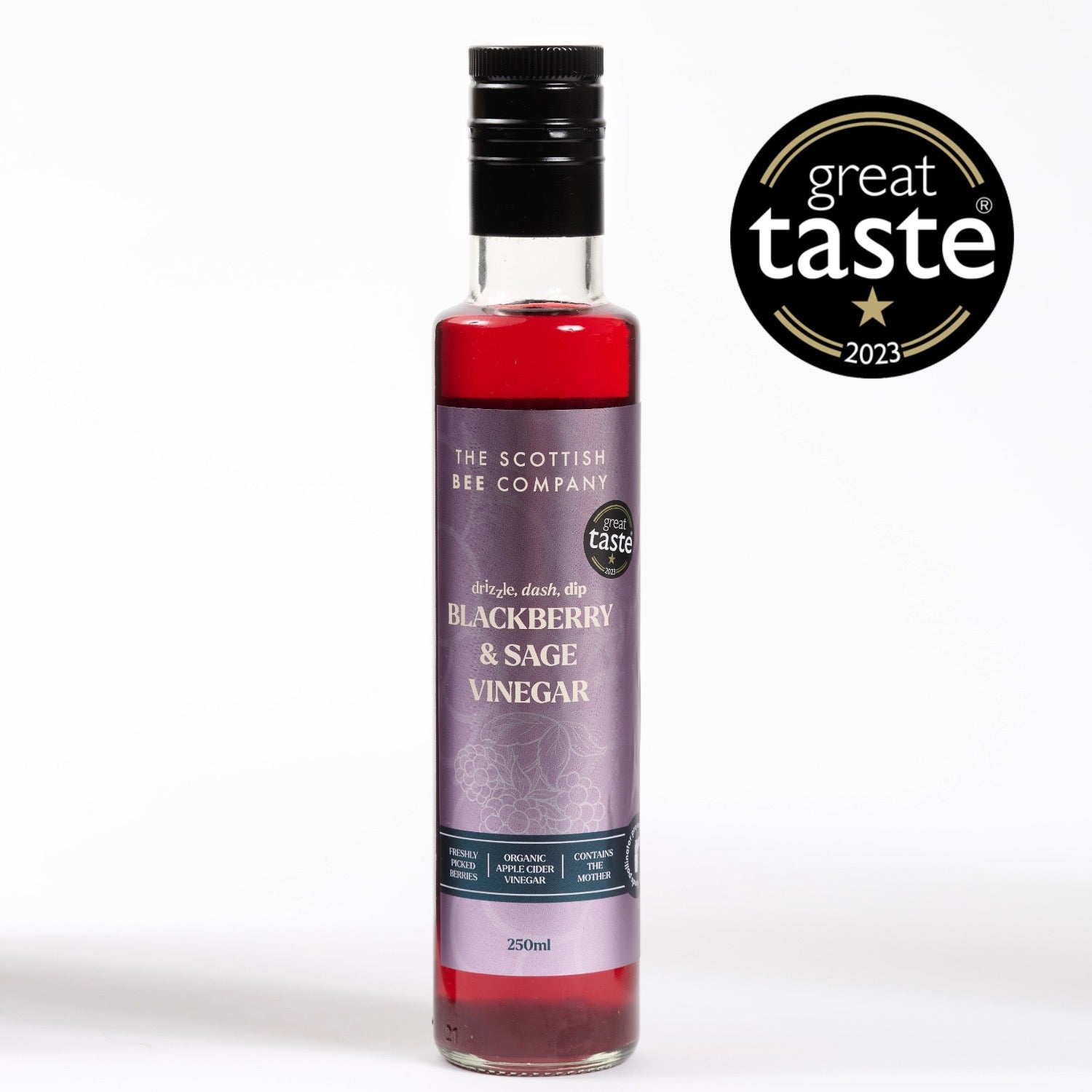 Apple Cider Vinegar Infused with Blackberries & Sage
