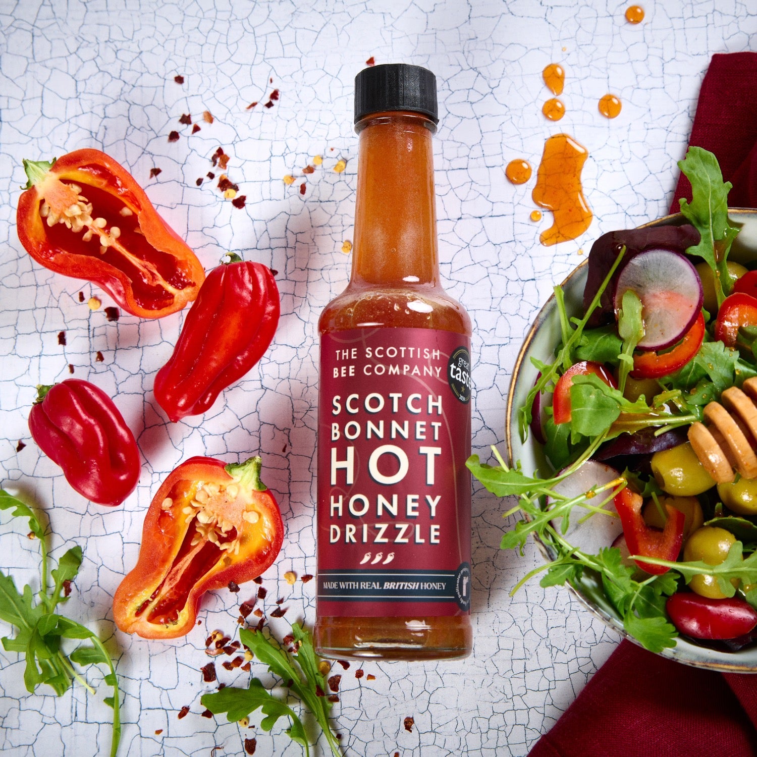 Scotch Bonnet Hot Honey Drizzle