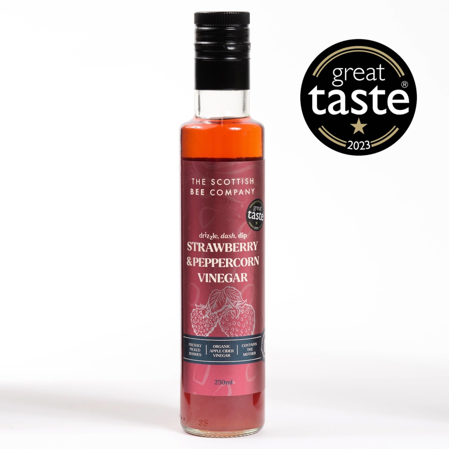 Scottish Bee Company Apple Cider Vinegar Infused with Strawberries & Peppercorns