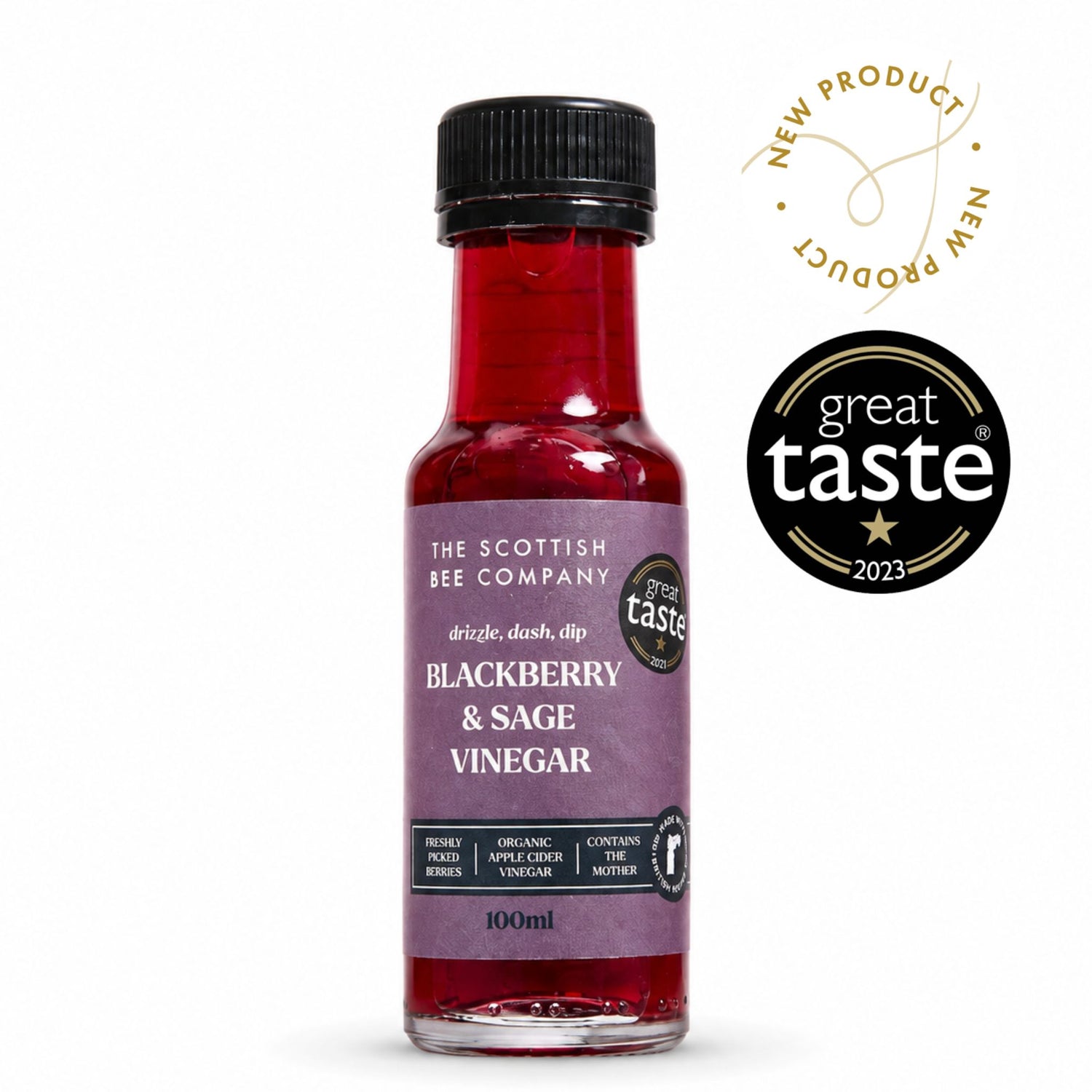 Mini Blackberry &amp; Sage Vinegar 100ml bottle by The Scottish Bee Company