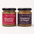 scottish bee company raspberry and lemon honey and cranberry and ginger honey on a plain background 